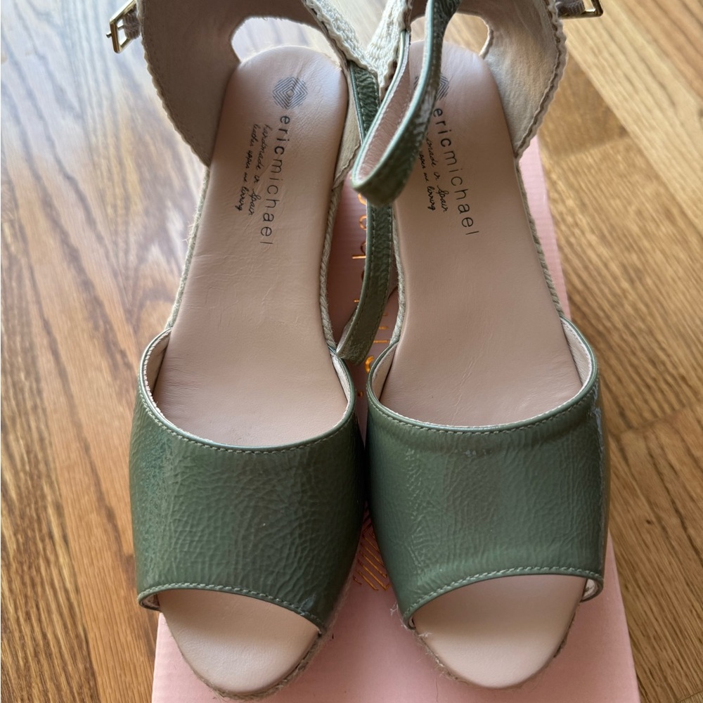 Green Women's Sandals Espadrilles Eric Michael New 8